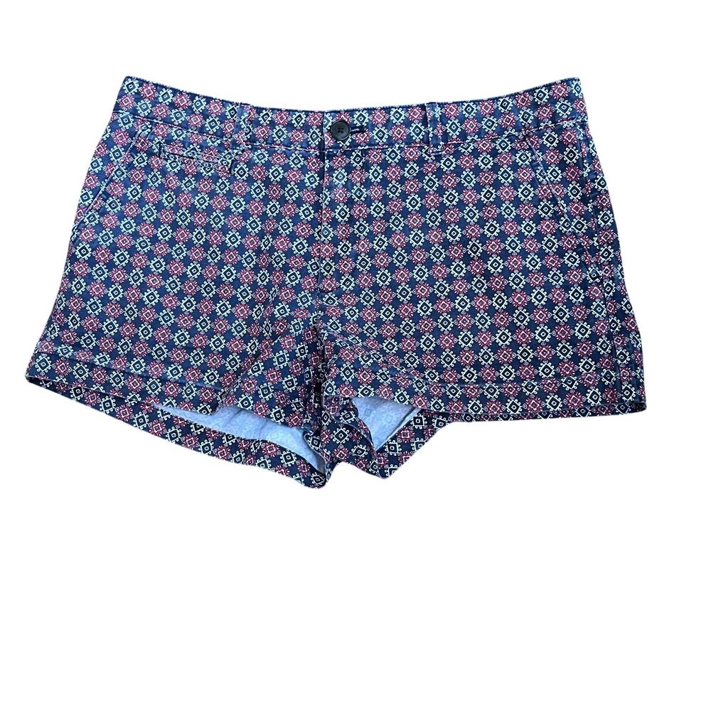 Gap Summer Short 2.5” Navy/Red Medallion Print 6 Pockets Beach Boho Coquette